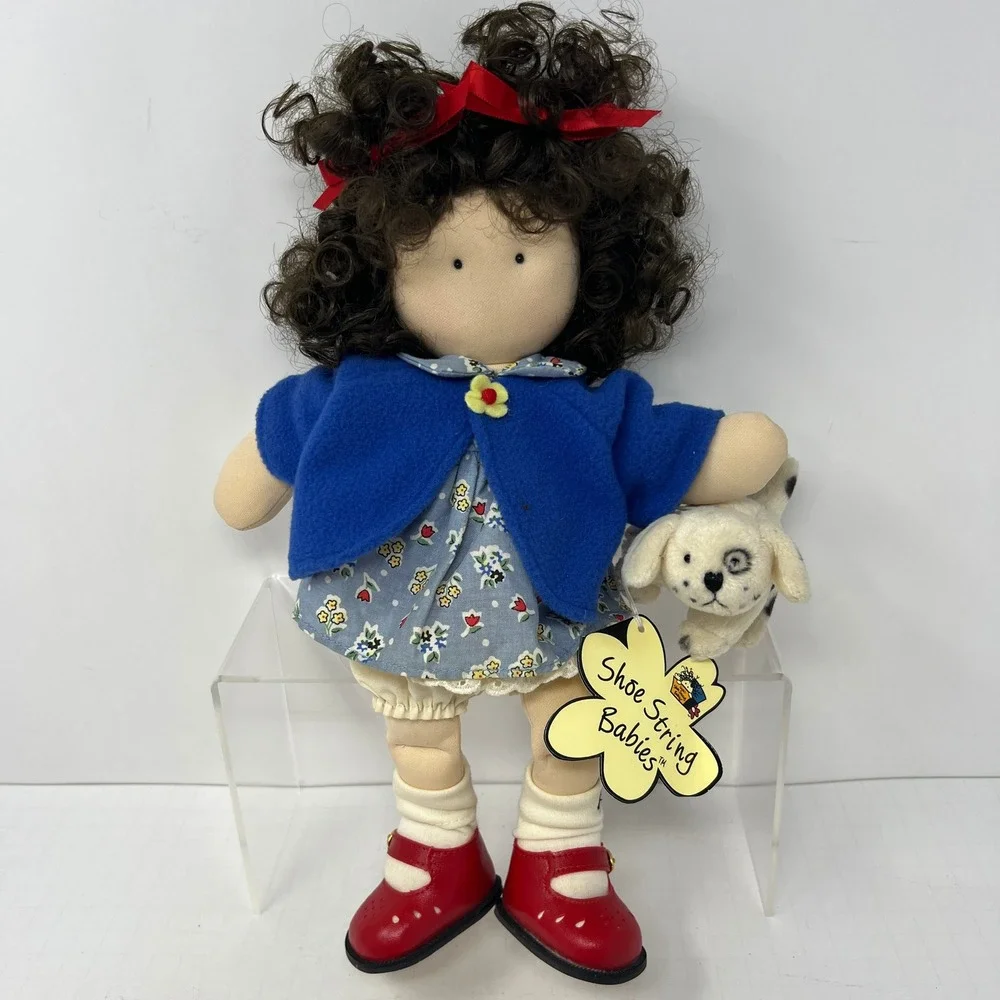 Shoe String Babies Mollie Plush Doll‎ w/ Puppy Play Toy Kids Ladie and friends